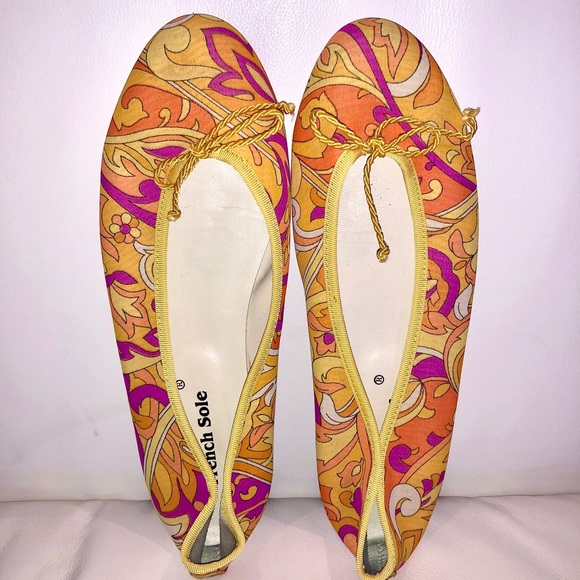 French Sole Ballet Flats SZ 39E 40C - Picture 1 of 5